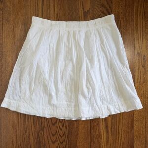 Ann Taylor LOFT White Gauze Mid Length Skirt Size 10